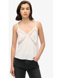 Superdry - & Co Ladies Slim Fit Lace Ibiza Sheer Cami Top - Lyst