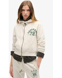Superdry - Embroidered Athletic Essentials Relaxed Crop Zip-hoodie - Lyst