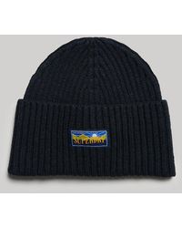 Superdry - Wool Blend Radar Beanie Navy - Lyst