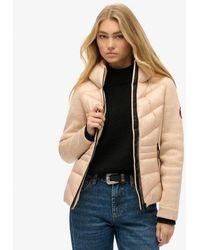 Superdry - & Co Ladies Slim Fit Knitted Hooded Storm Hybrid Jacket - Lyst
