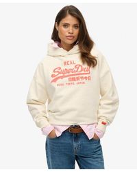 Superdry - & Co Vintage Logo Neon Relaxed Hoodie - Lyst