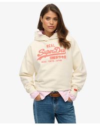 Superdry - & Co Vintage Logo Neon Relaxed Hoodie - Lyst