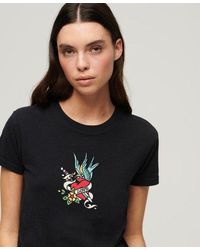 Superdry - Tattoo Embroidered Fitted T-shirt - Lyst