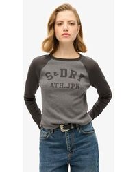 Superdry - & Co Athletic Essentials Rib Slim Long Sleeve Top - Lyst