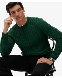 Superdry - & Co Cotton Cable Knit Crew Jumper - Lyst