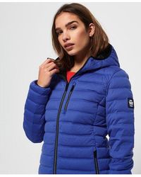 Superdry Contak Down Stretch Jacket - Blue