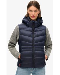 Superdry - Hooded Fuji Quilt Padded Gilet - Lyst