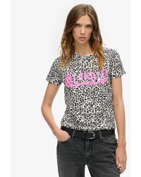Superdry - Blondie X Fitted T-Shirt Leopard Print - Lyst