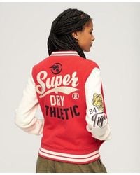 Superdry - Lightweight Embroidered College Scripted Jersey Bomber Jacket - Lyst