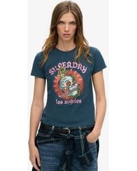 Superdry - T-shirt ajusté à strass effet tatouage - Lyst