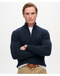 Superdry - & Co Essential Embroidered Knitted Half Zip Jumper - Lyst