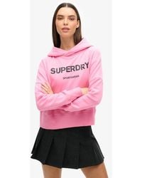 Superdry - Core Sport Crop Box Hoodie Marne - Lyst