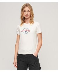 Superdry - & Co Tattoo Rhinestone Fitted T-shirt - Lyst