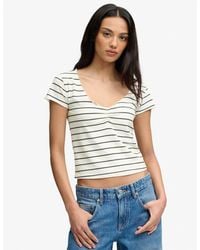 Superdry - & Co Athletic Essentials Gathered Pattern Top - Lyst