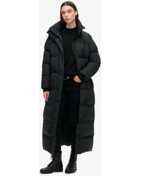 Superdry - & Co Embroidered Logo Maxi Long Puffer Coat - Lyst