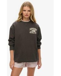 Superdry - & Co Oversized Athletic Essentials Sweatshirt Met Ronde Hals - Lyst