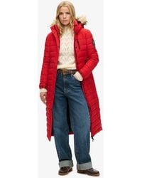 Superdry - & Co Fuji Hooded Long Puffer Coat - Lyst