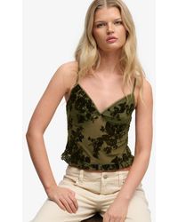 Superdry - & Co Flocked Mesh Cami Top - Lyst