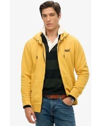 Superdry - Essential Logo Washed Hoodie Met Rits Grootte: Xxxl - Lyst