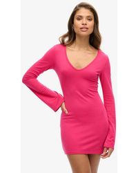 Superdry - Modal Flare Sleeve Bodycon Mini Dress - Lyst