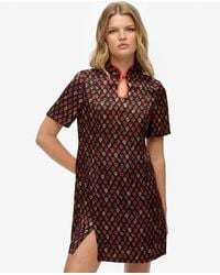 Superdry - Japanese Print Mandarin Jacquard Mini Dress - Lyst