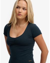 Superdry - & Co Athletic Essentials Gathered Short Sleeve Top - Lyst