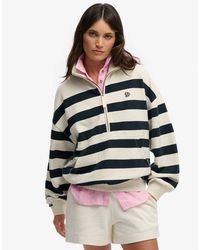 Superdry - Studios Stripe Half Zip Sweatshirt - Lyst