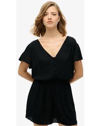 Superdry - Short Sleeve Printed Playsuit - Lyst