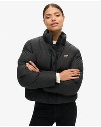 Superdry - Sports Puffer Cropped Jacket - Lyst