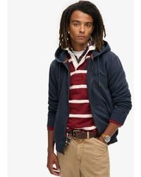 Superdry - Essential Logo Washed Hoodie Met Rits - Lyst