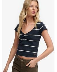 Superdry - & Co Athletic Essentials Gathered Pattern Top - Lyst