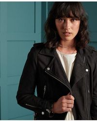 superdry layla leather jacket