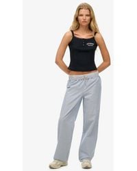 Superdry - & Co Organic Cotton Stripe Elasticated Trousers - Lyst