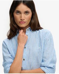 Superdry - & Co Premium Linen Button Down Slim Shirt - Lyst