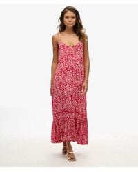 Superdry - & Co Printed Long V-neck Cami Dress - Lyst