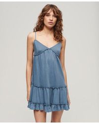 Superdry - Jersey Cami Mini-jurk Met Gelaagd Ontwerp - Lyst