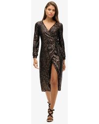 Superdry - Sequin Wrap Maxi Dress - Lyst
