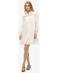 Superdry - & Co Cotton Lace Detail Mix Shirt Dress - Lyst