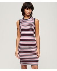 Superdry - & Co Cotton Stripe Rib Bodycon Midi Dress - Lyst