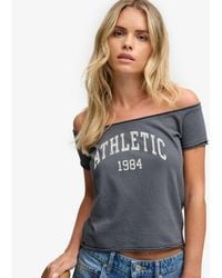Superdry - & Co Graphic Bardot Short Sleeve Top - Lyst