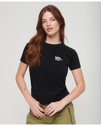 Superdry - Sport Luxe Logo Fitted Cropped T-shirt - Lyst
