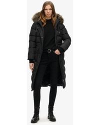 Superdry - & Co Everest Faux Fur Long Coat - Lyst