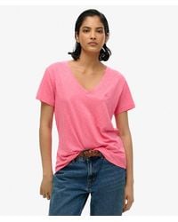 Superdry - & Co Slub Embroidered V-neck T-shirt - Lyst