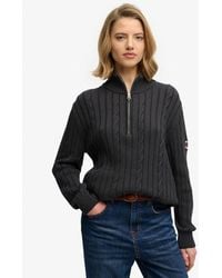 Superdry - Cable Half Zip Knit - Lyst