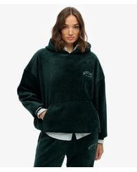 Superdry - Country Club Velour Relaxed Hoodie - Lyst