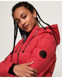 Superdry Spirit Puffer Icon Jacket in Red | Lyst UK