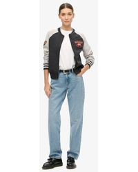 Superdry - & Co College Script Graphic Jersey Bomber Jacket - Lyst