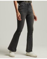 Superdry High Rise Skinny Flare Jeans - Black