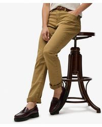 Superdry - & Co Mid Rise Slim Sateen Pants - Lyst