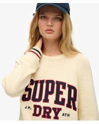 Superdry - Slouchy Knitted Graphic Crew Jumper - Lyst